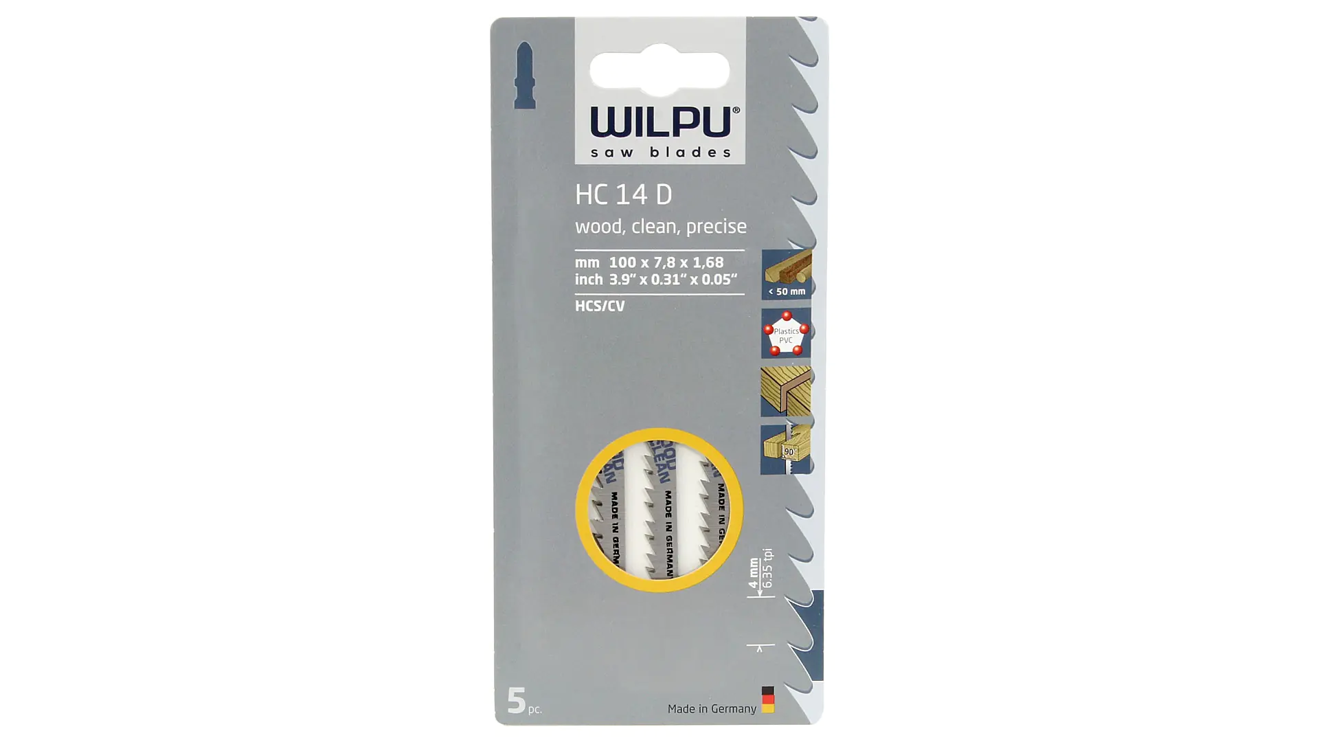 Lame de Scie Sauteuse Kit de 5 Pièces HC 14 D WILPU