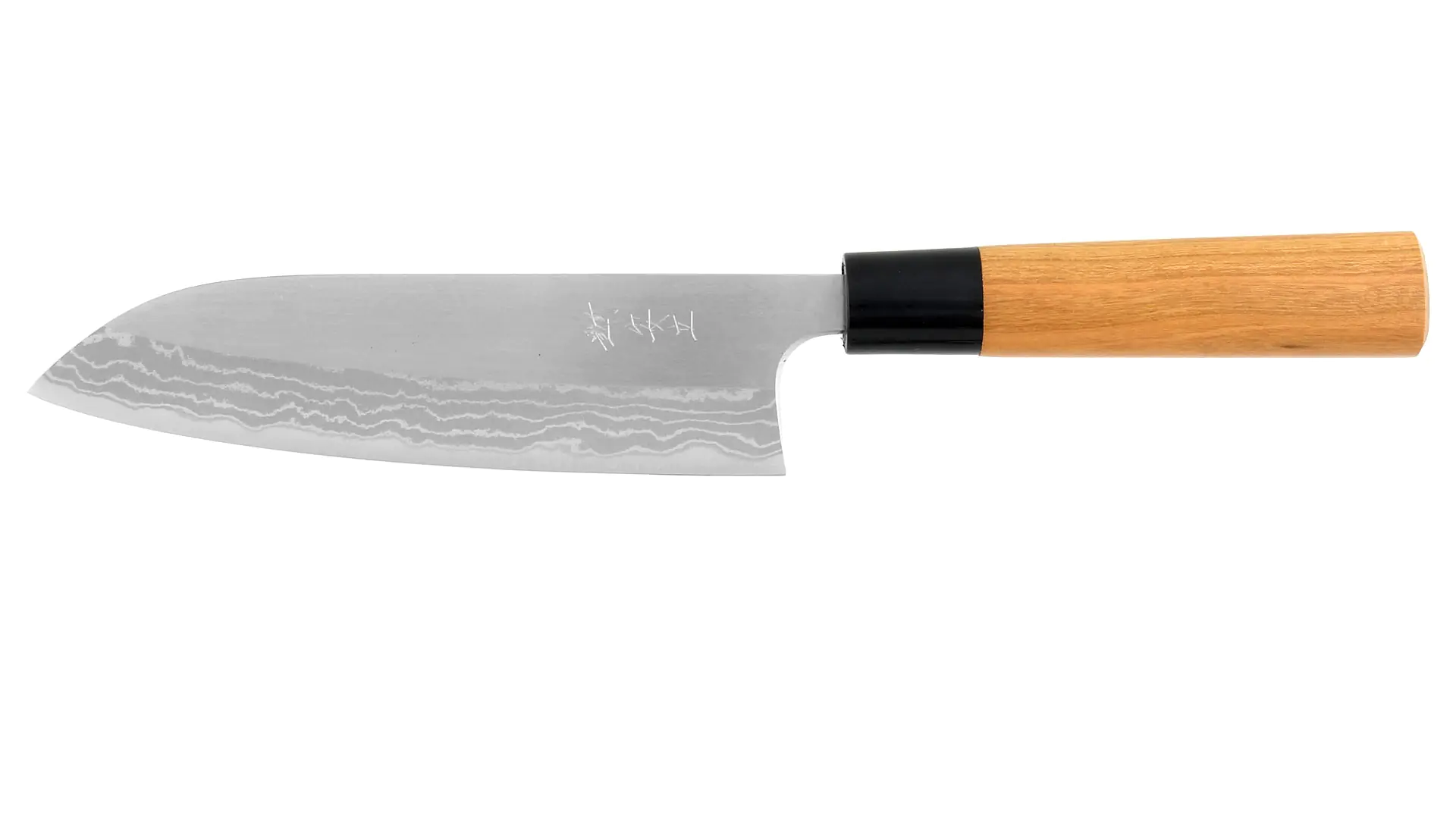 Santoku - Couteau Tout Usage en Acier Blanchi et Acier Damas 165 mm KATSUSHIGE ANRYU