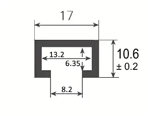 Rail en T 17 x 10 mm Longueur 600 AWESO Rail en T 17 x 10 mm Longueur 600 AWESO