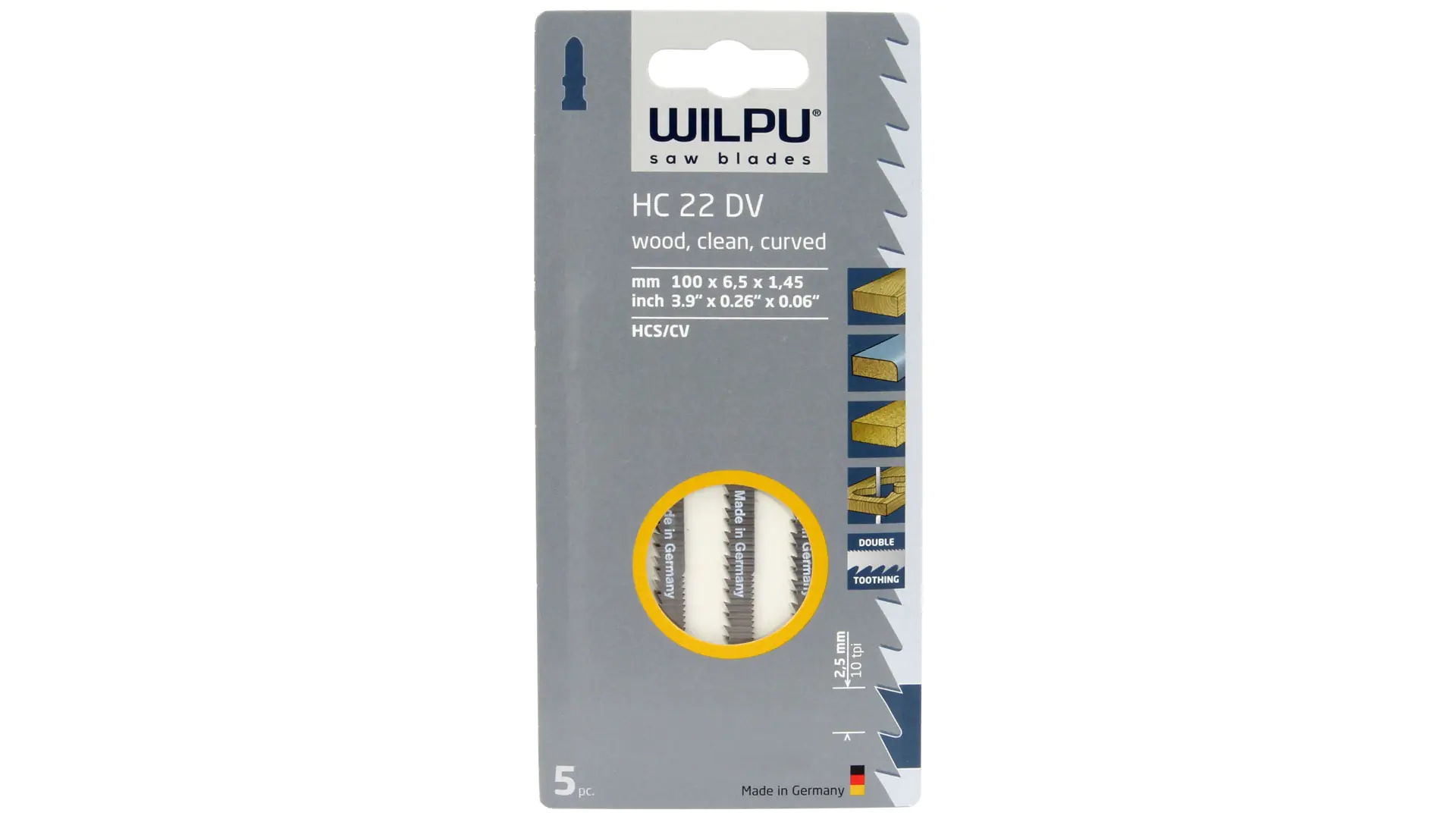 Lame de Scie Sauteuse Kit de 5 Pièces HC 22 DV WILPU