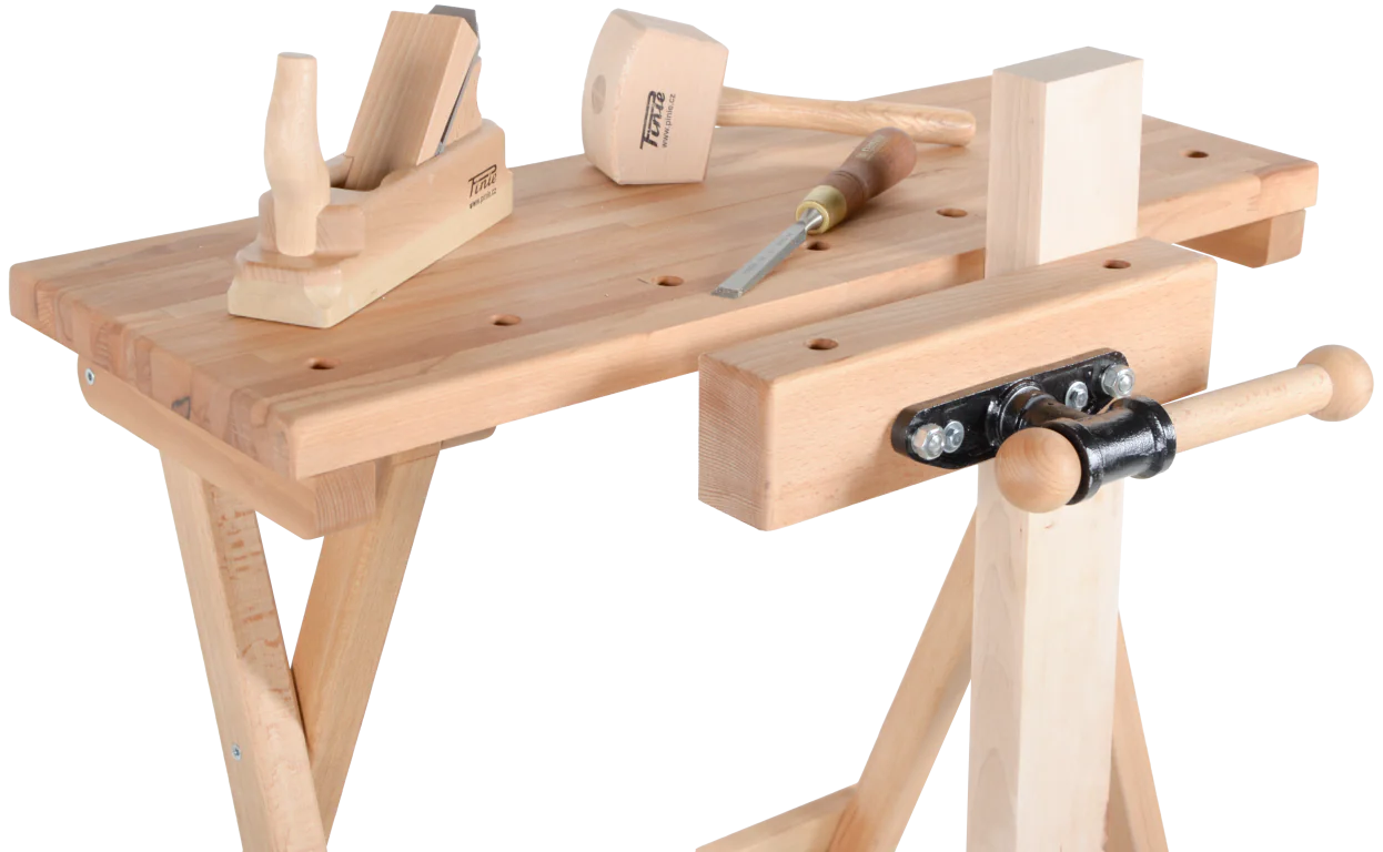 Hobelbank mobile avec étau avant 800 x 460 mm PINIE