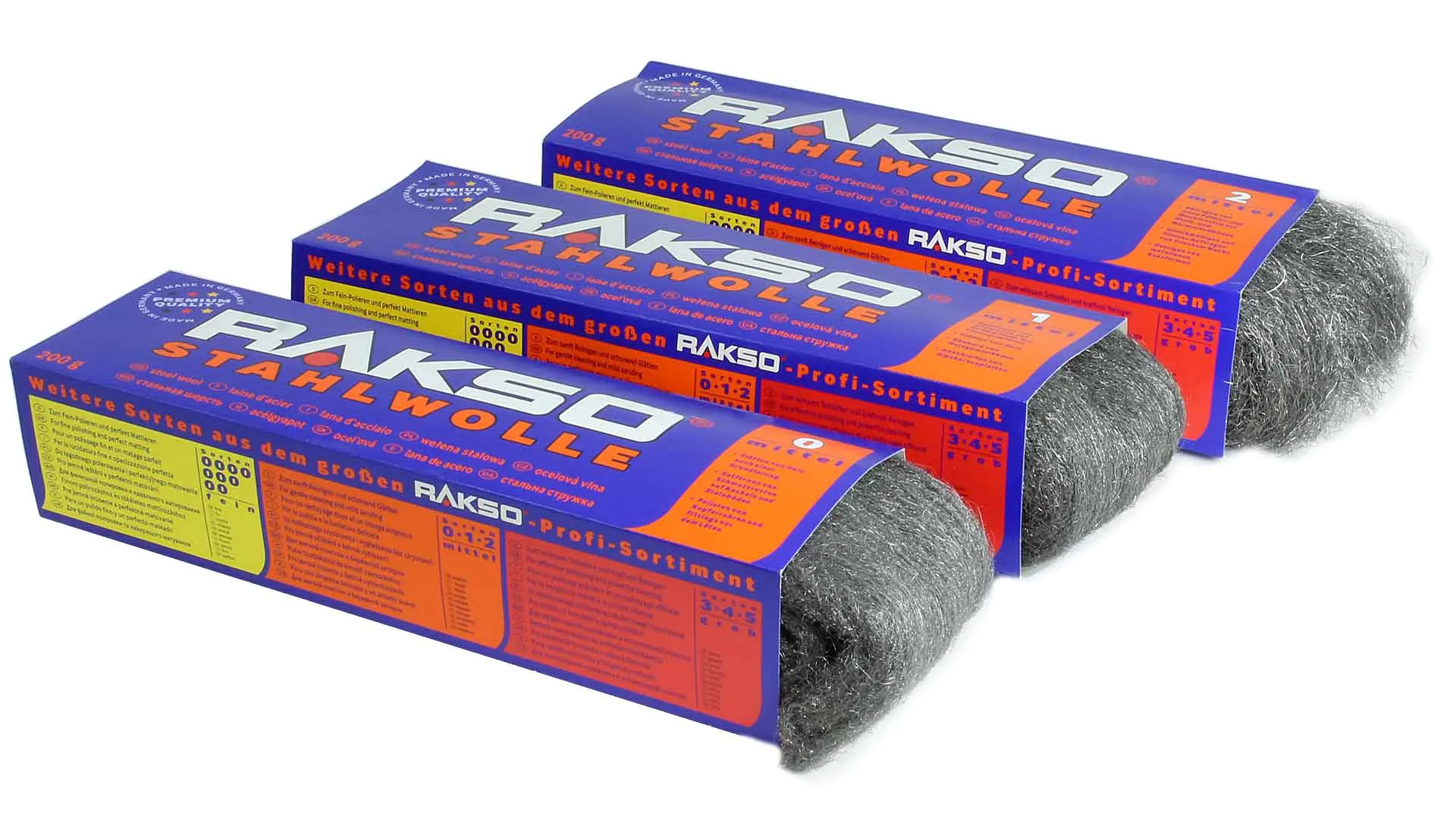 Laine d'acier moyenne 200g RAKSO