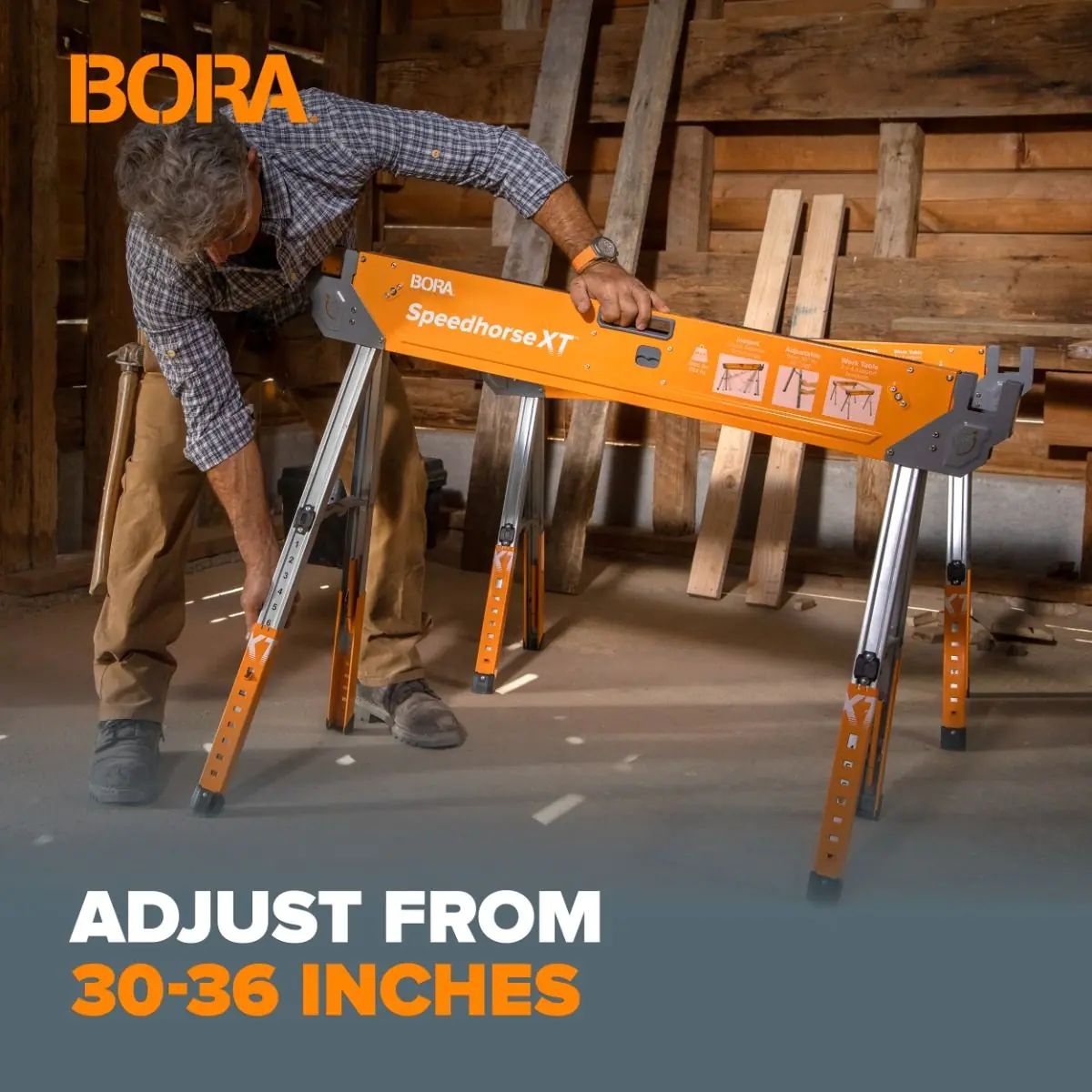 Set de 2 Chevalets de travail réglable « Speedhorse XT » PM-4550 BORA Set de 2 Chevalets de travail réglable « Speedhorse XT » PM-4550 BORA