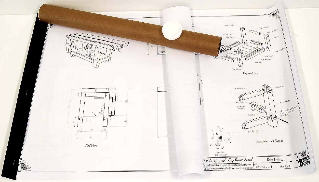 Plan pour Etabli à Table Fendue Roubo BENCHCRAFTED