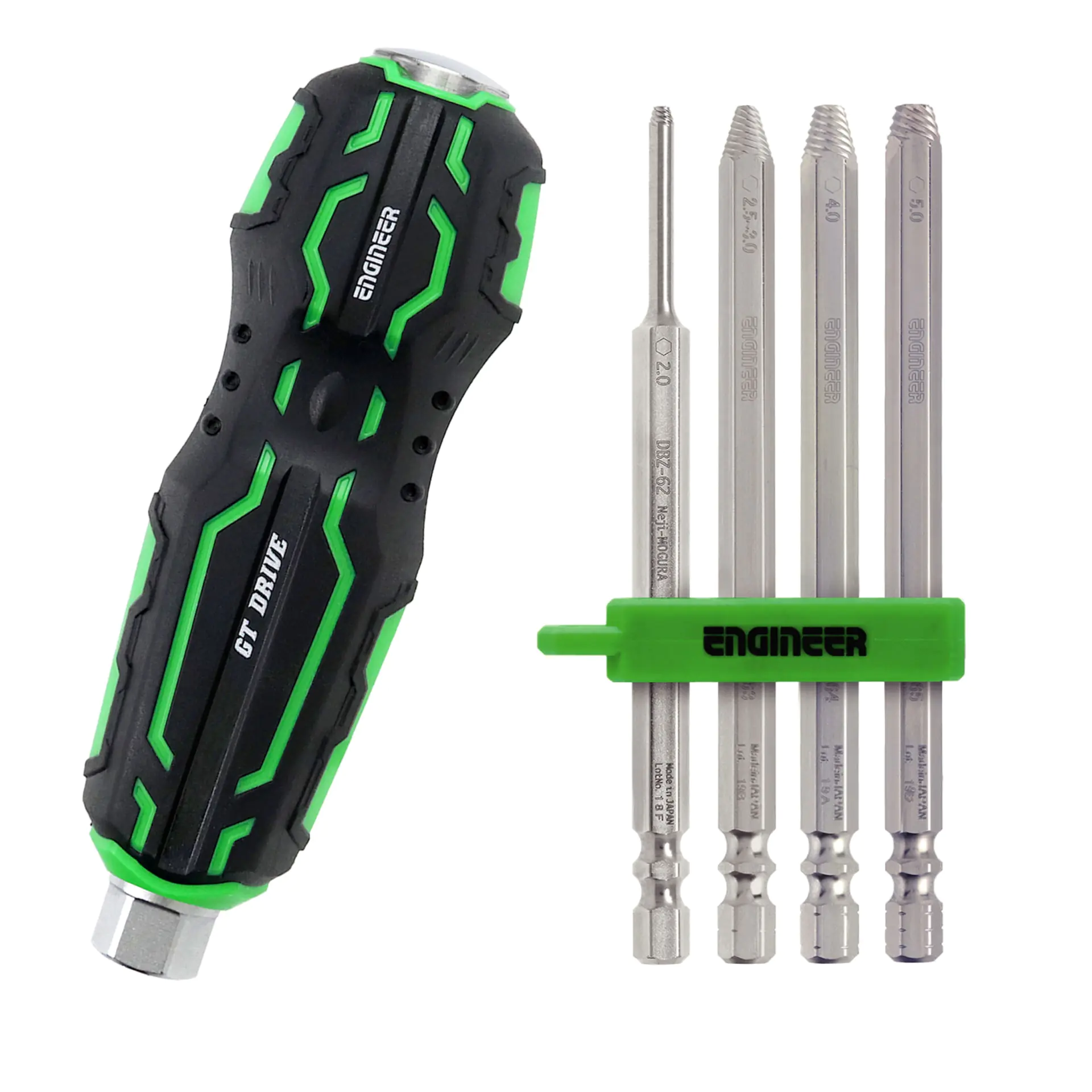 Kit d'extraction de vis 4 en 1 105mm pour vis à six pans creux + Manche ergonomique ENGINEER