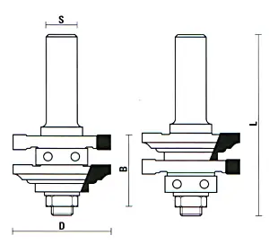 Assemblage de Fraises Rail et Montant (5) avec Roulement TCT D=41mm B=22mm L=70mm S=8mm KLEIN