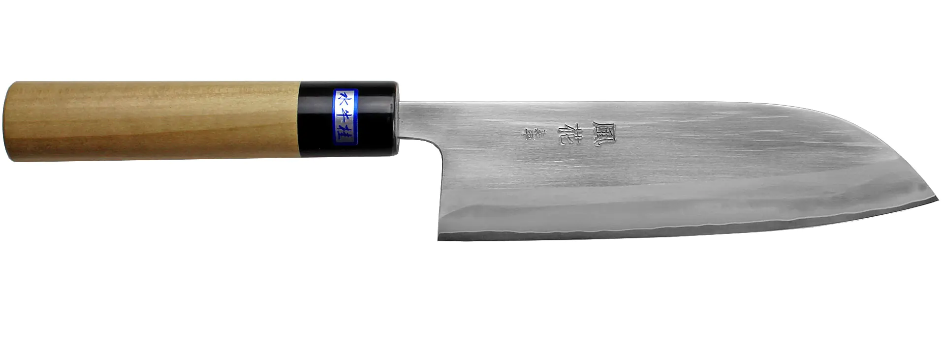 KAZAHANA Santoku Hocho 165 mm - Couteau Jap. fait en Poudre d'Acier Rapide Manche en Bois de Magnolia GIHEI