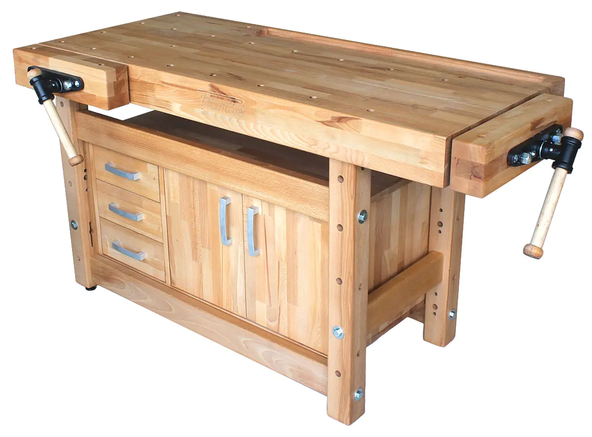 Hobelbank Profi1500/19 - mit Unterschrank PINIE ohne Bankhaken!