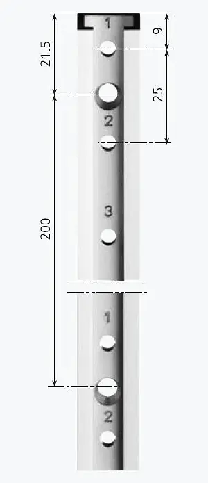 Rail en T 17 x 10 mm Longueur 600 AWESO Rail en T 17 x 10 mm Longueur 600 AWESO