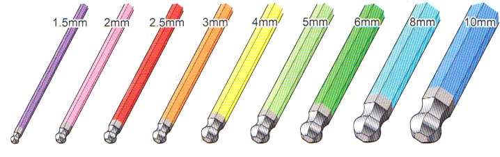 Clé Allen Colorée 1.5 mm ASAHI Clé Allen Colorée 1.5 mm ASAHI