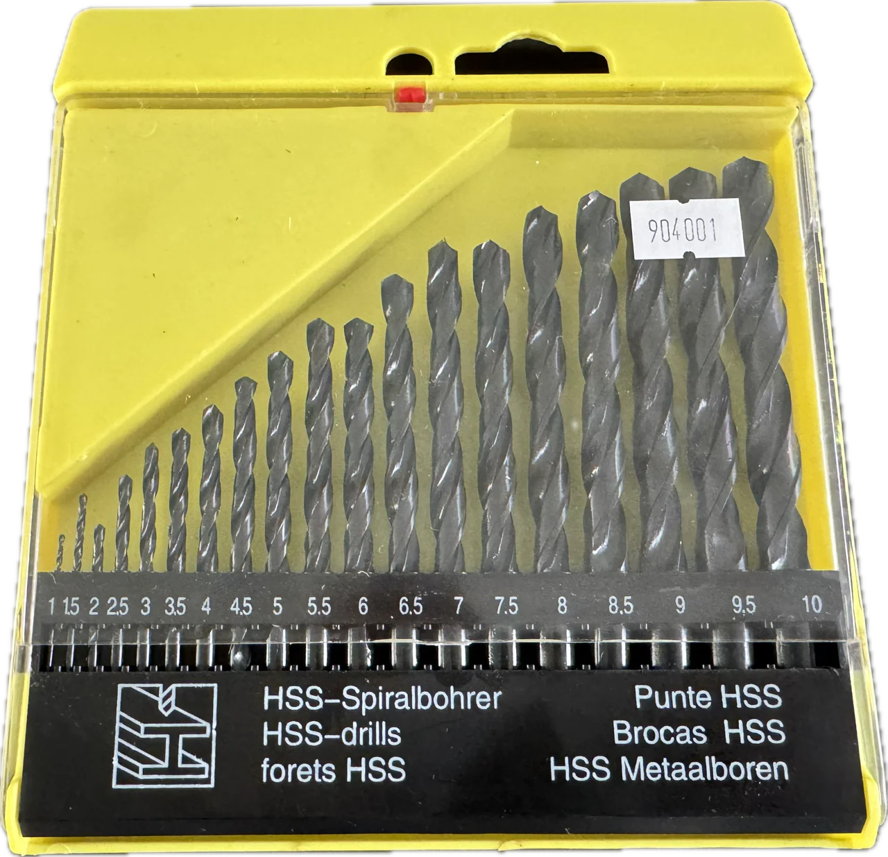 Jeu de Forets Hélicoïdaux 1.0 - 10.0 mm Progressif de 0.5 mm LOEHER-LB2 840/01 Roulé dans une Boîte en Plastique