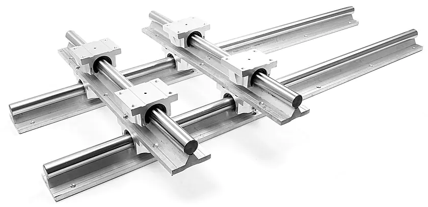 Ensemble de 2 Rails de Guidage Linéaires 400mm - 2 Rails de Guidage Linéaires 800mm - 8 Roulements Linéaires