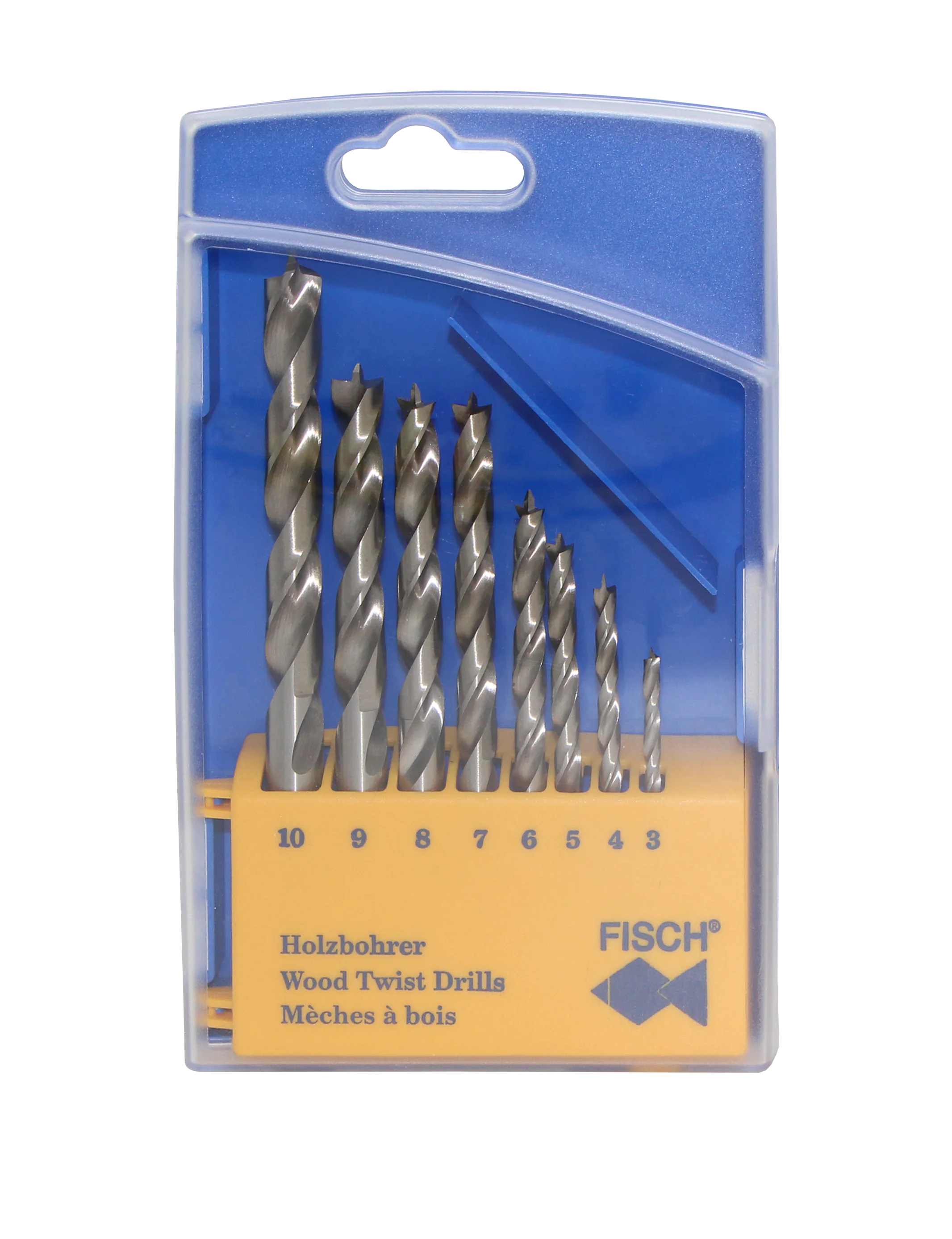 Ensemble de 8 forets hélicoïdaux en HSS pour bois FISCH