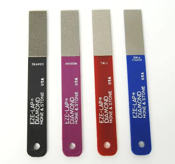 Lot de 4 Limes à Aiguiser Diamantées Super-Fine/Fine/Medium/Grossière Surface de Travail 51 x 19 mm EZE-LAP