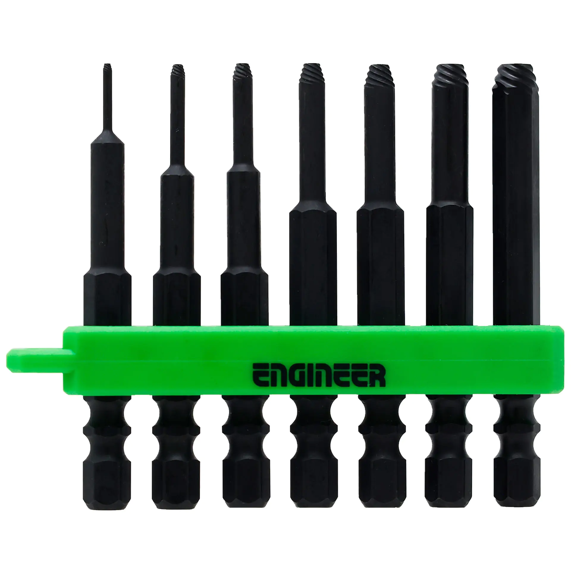 Kit d'extraction de vis 7 en 1 de 65 mm pour vis à six pans creux + mini porte-embouts ENGINEER Kit d'extraction de vis 7 en 1 de 65 mm pour vis à six pans creux + mini porte-embouts ENGINEER