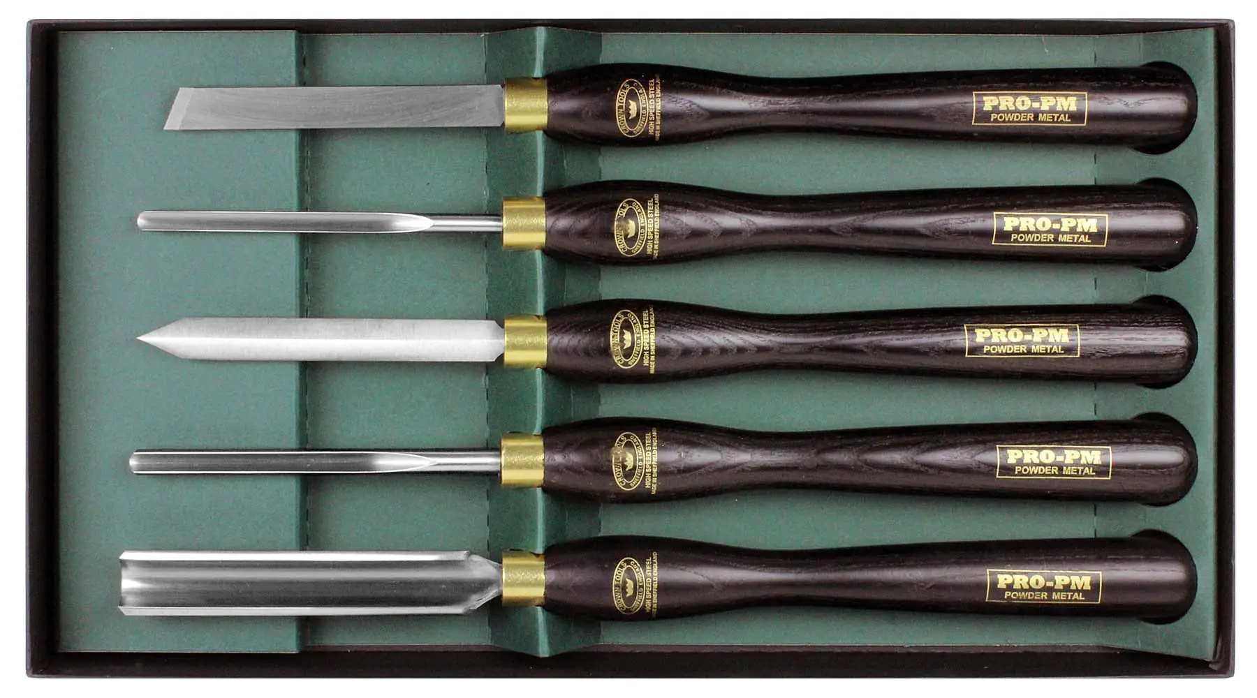 Ensemble de 5 Pièces Pro-PM de Tournage sur Bois CROWN