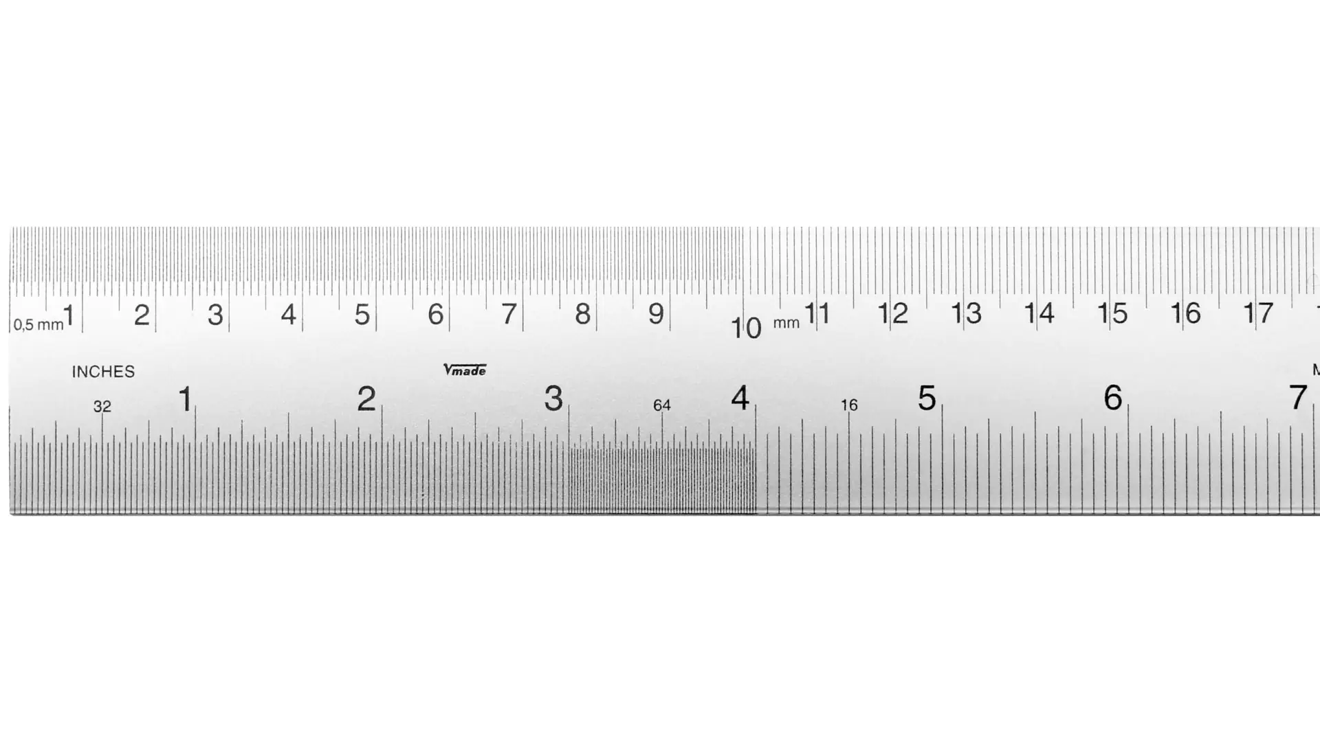Règle en Acier 1000 x 40 x 2 mm Lecture de Gauche à Droite Graduations en mm en Haut et en pouces en Bas