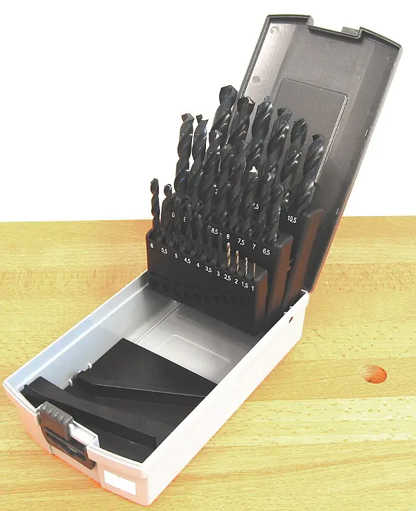 Jeu de Forets Hélicoïdaux 1.0 - 13.0 mm Progressif de 0.5 mm LOEHER 140/20 dans une Boîte en Plastique