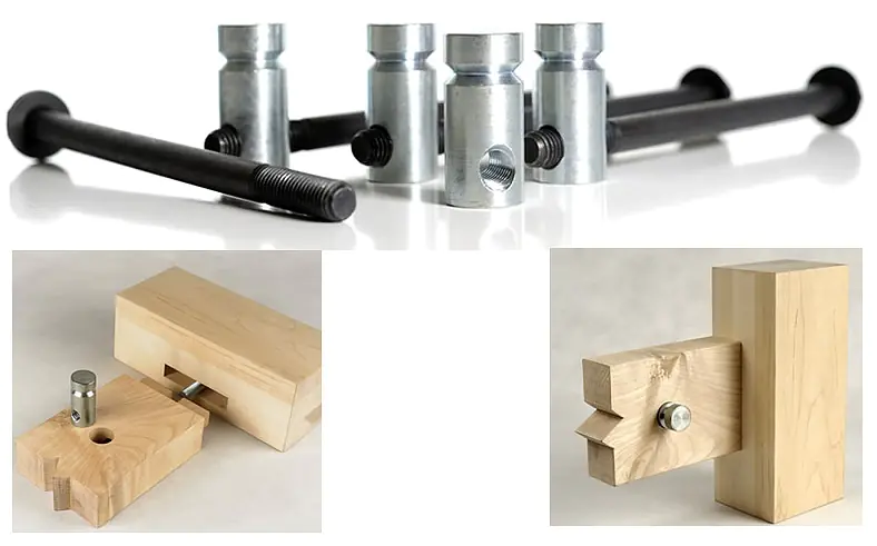 Pack de Matériel de Construction d'Etabli (4 Écrous Barillets 2 Écrous Barillets avec Embout 4 Vis à Bois Spax 5 x 3/8 po) BENCHCRAFTED Pack de Matériel de Construction d'Etabli (4 Écrous Barillets 2 Écrous Barillets avec Embout 4 Vis à Bois Spax 5 x 3/8 po) BENCHCRAFTED