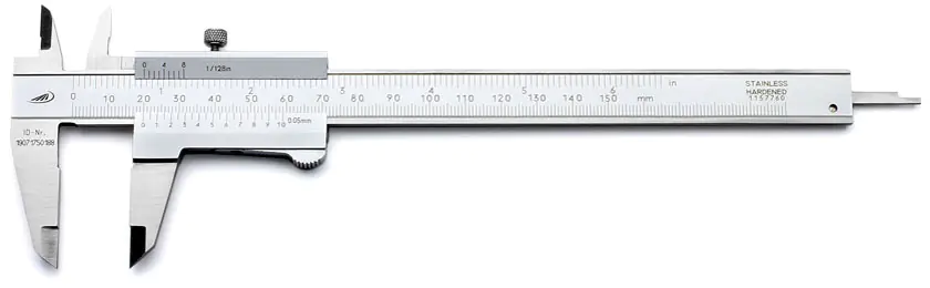 Pied à Coulisse de Poche Vernier 150 mm DUO-FIX avec Vis de Blocage et Dispositif de Blocage PREISSER
