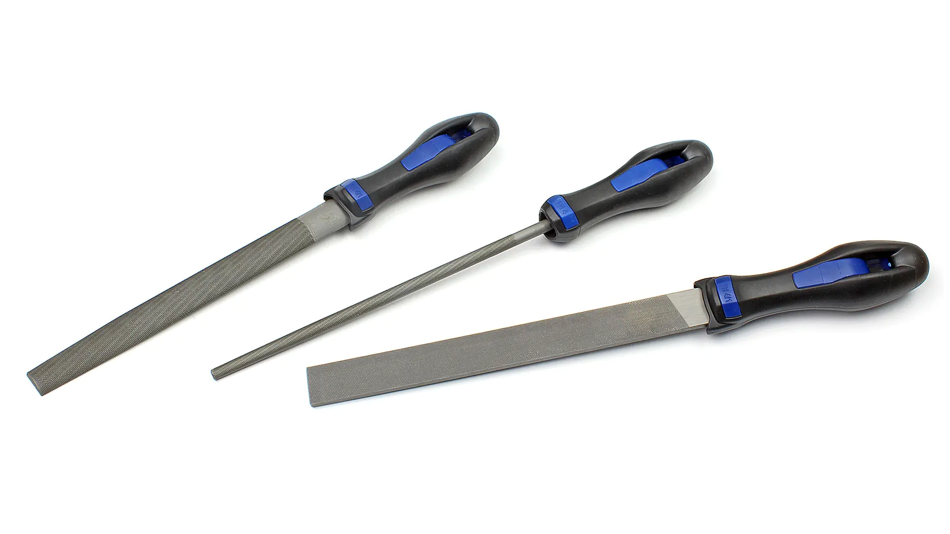 Ensemble de 3 Limes avec Poignée Ergonomique Plate Coupe n°2 Longueur de Coupe 200 mm AJAX