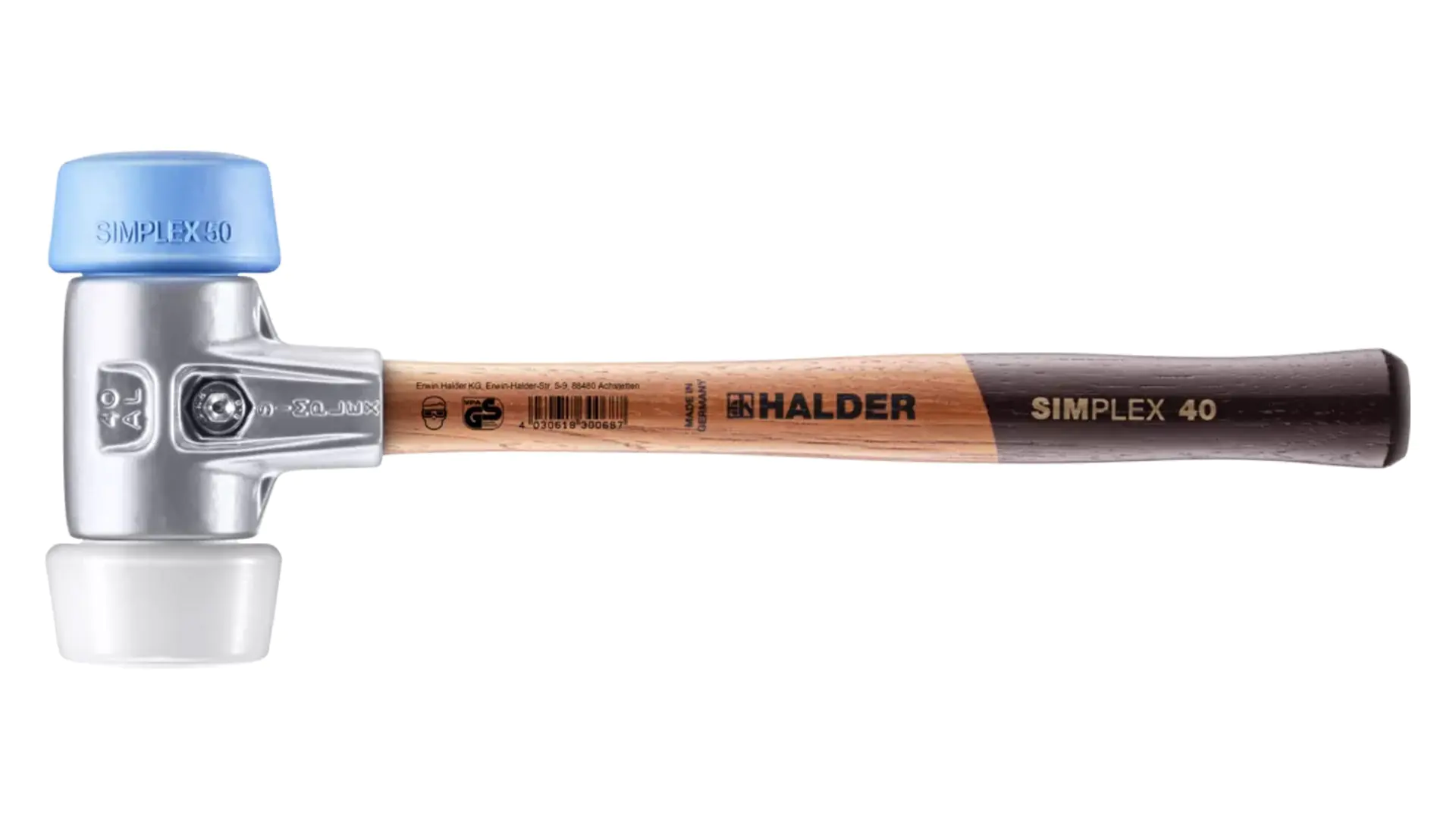 SIMPLEX Maillet avec boîtier en aluminium et manche en bois HALDER