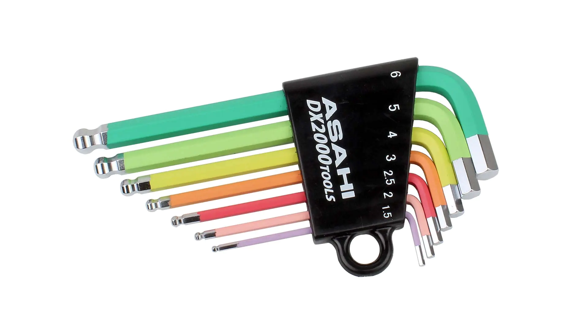 Ensemble de 7 Clés Allen Colorées short 1.5-2-2.5-3-4-5-6 mm ASAHI
