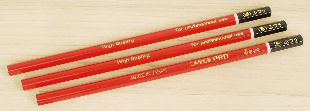 Crayons de charpentier rouges (ensemble de 3 pièces, non taillés)