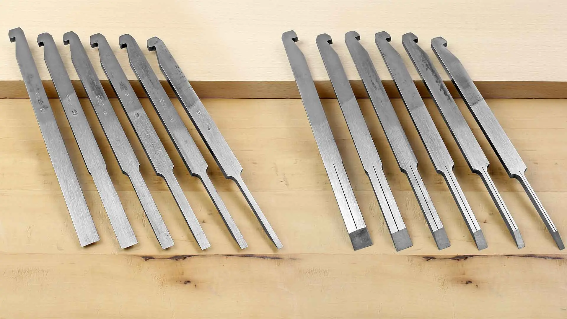 Lot de 6 Lames pour Rabot Charrue 4-5-7-9-12-14 mm ECE