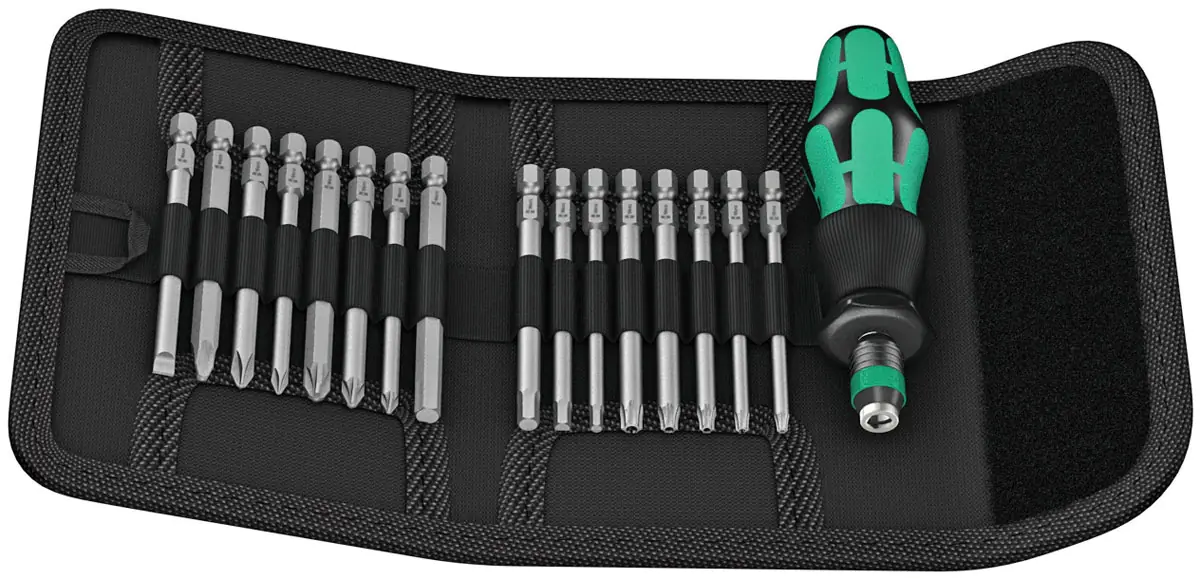 Coffret Kraftform Kompakt 60 avec 16 Embouts de 89 mm de long et Porte-Embout WERA 816 R