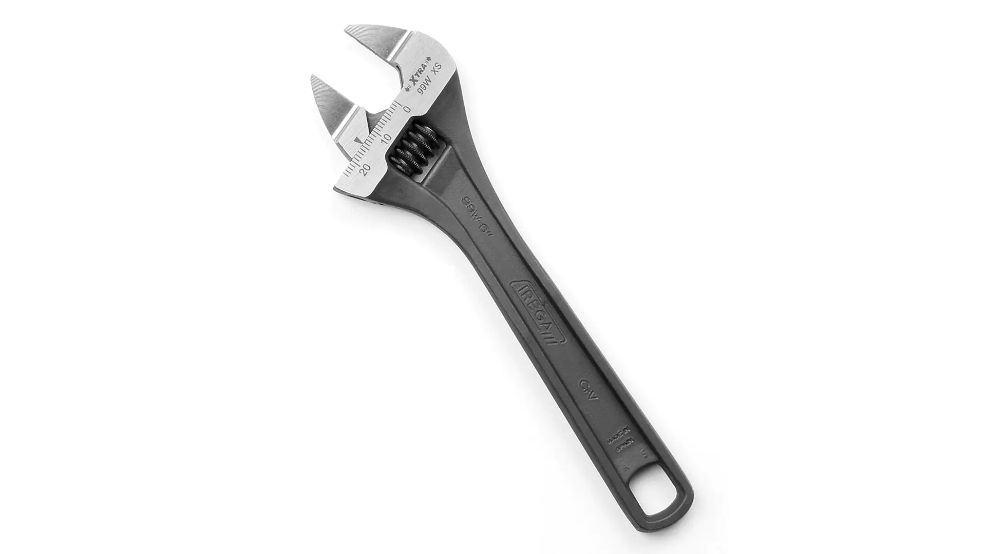 Clé à Molette 99WXS-LT-F Ouverture 24mm Longueur 161mm Mâchoires Minces 2.5mm Surface Phosphatée IREGA