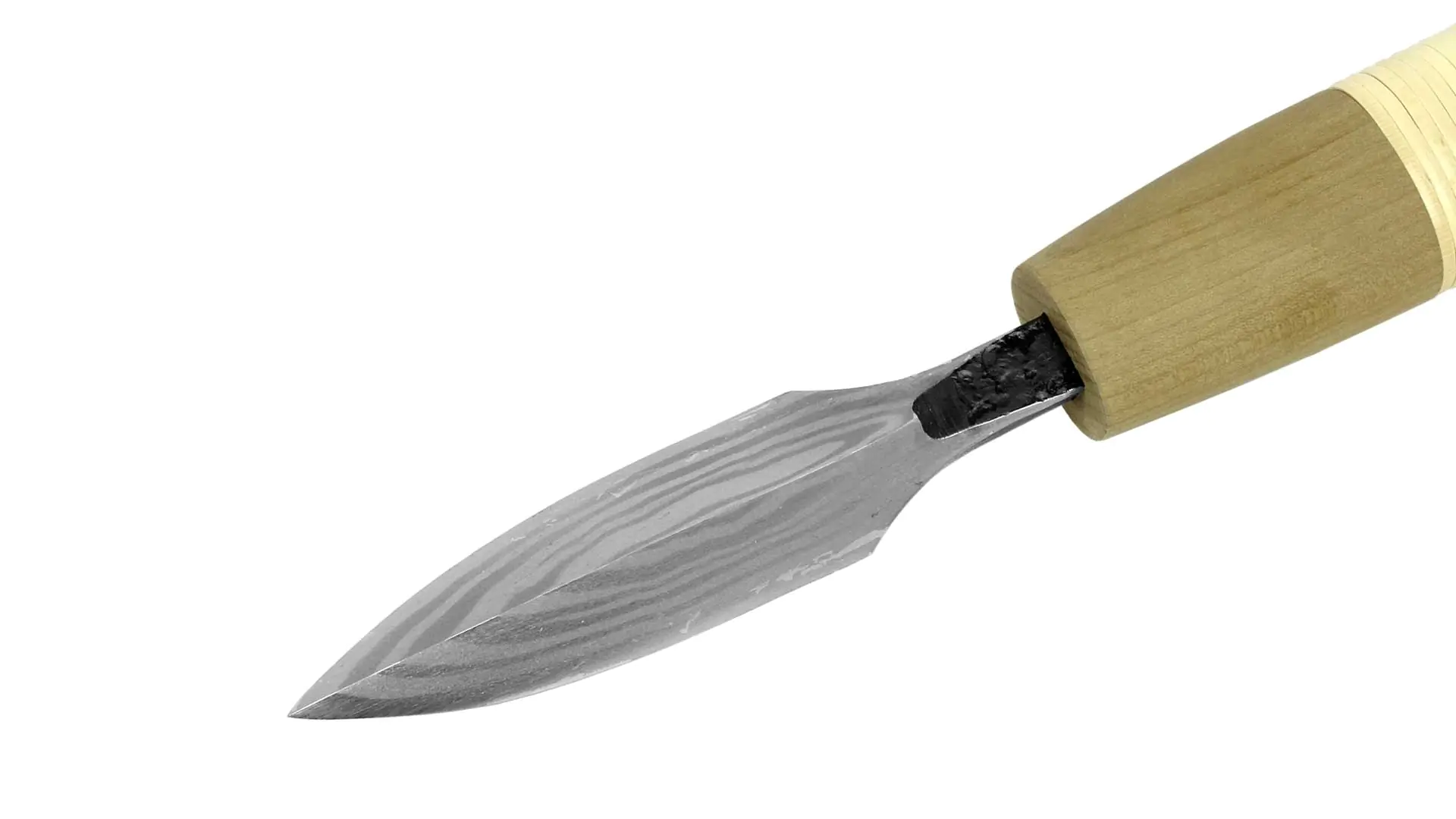 Yari-Ganna Lame en Acier Blanchi Suminagashi en Acier Damas 90 x 32 mm Longueur Totale 740 mm OKADA