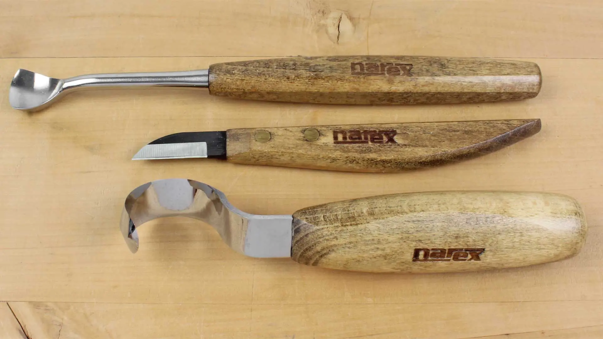 Ensemble de 3 Gouges pour fabrication de Cuillères avec une Cuillère en Bois Vierge 165 x 80 x34 mm NAREX Ensemble de 3 Gouges pour fabrication de Cuillères avec une Cuillère en Bois Vierge 165 x 80 x34 mm NAREX