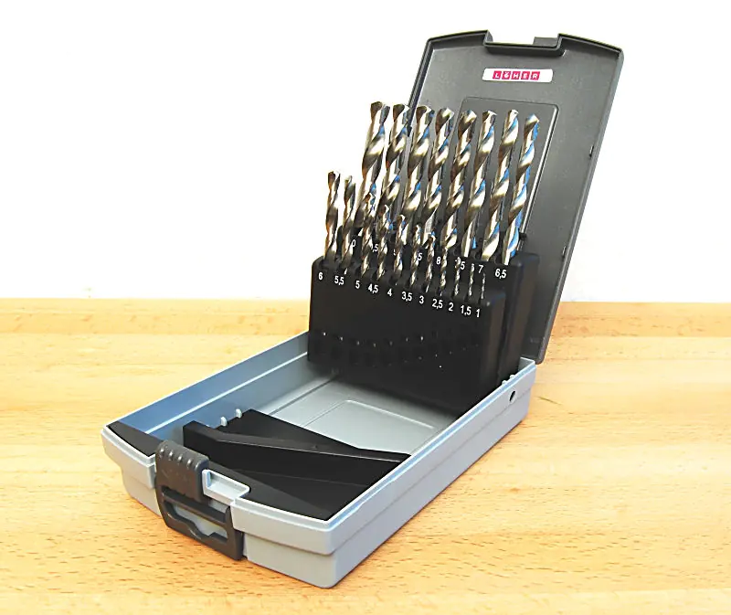 Jeu de Forets Hélicoïdaux 1.0 - 10.0 mm Progressif de 0.5 mm LOEHER-LB2 840/01 Rangé dans une Boîte en Plastique