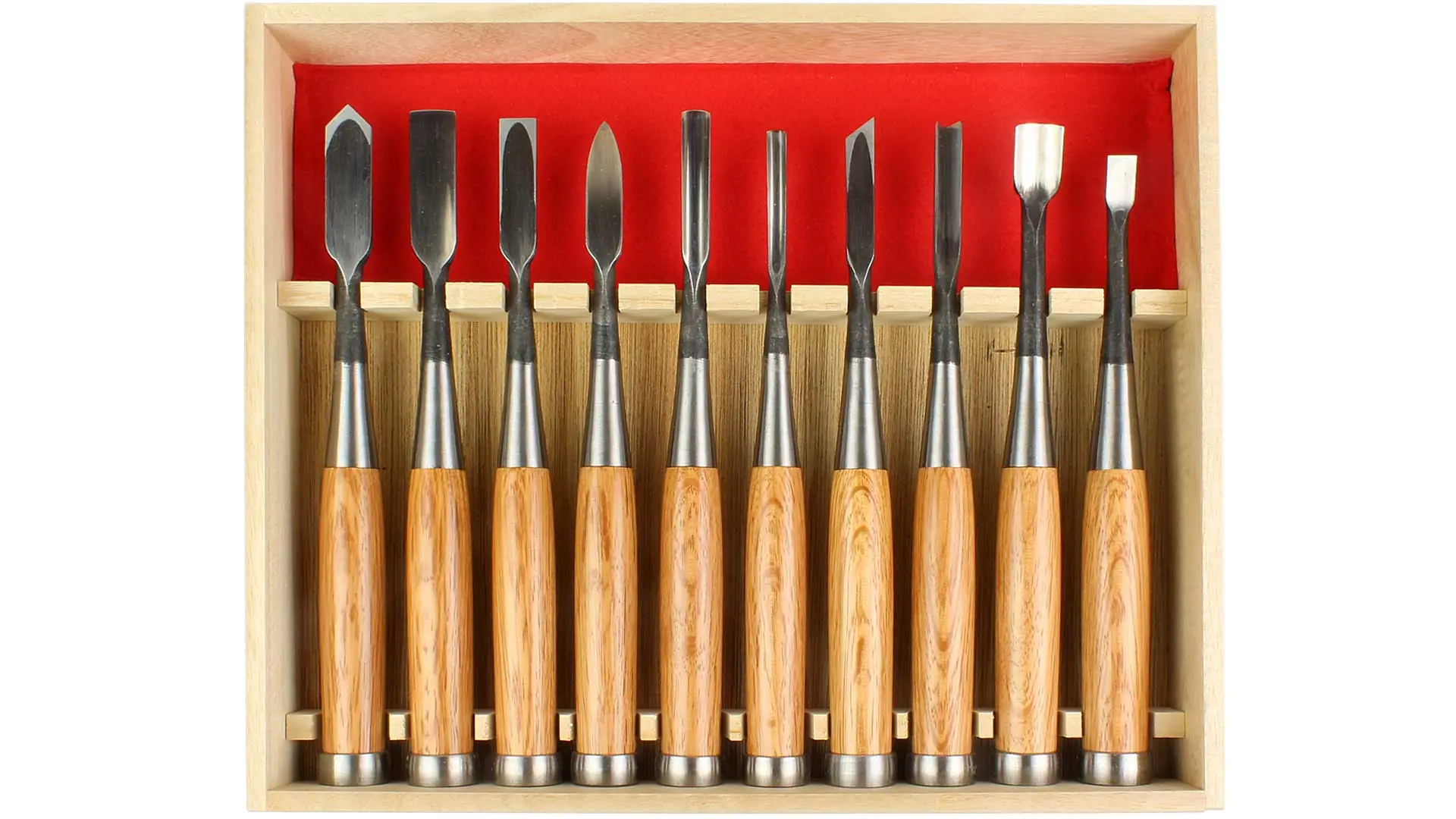 Ensemble d'Outils de Sculpture Akatsuki 10 Pièces dans une Boîte en Bois KAWASEI