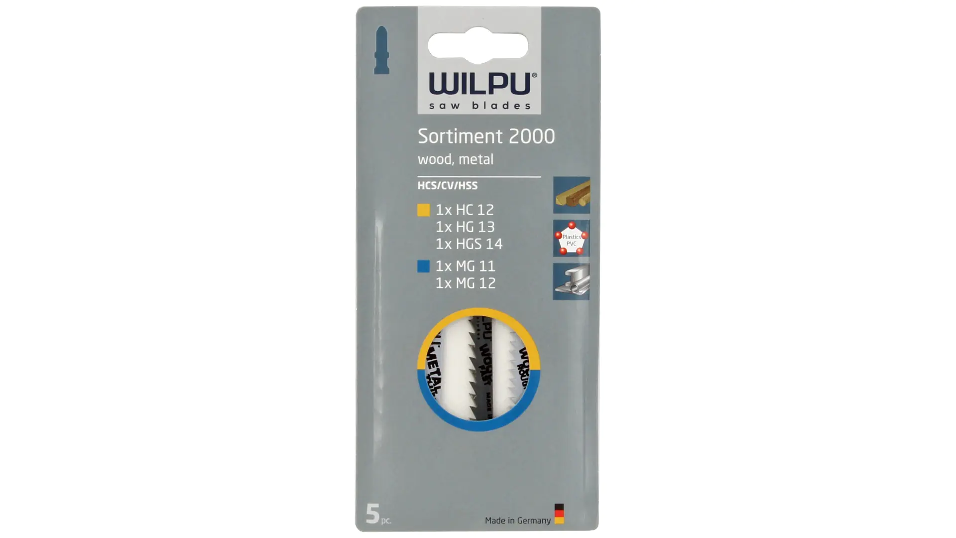 Lame de Scie Sauteuse Assortiment 2000 Kit de 5 Pièces pour Bois et Métal WILPU