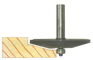 Fraise de Panneau Surélevé avec Roulement TCT D=86mm B=13mm L=61mm Angle=15° S=12mm Tours par Minute MAX 15000/min KLEIN