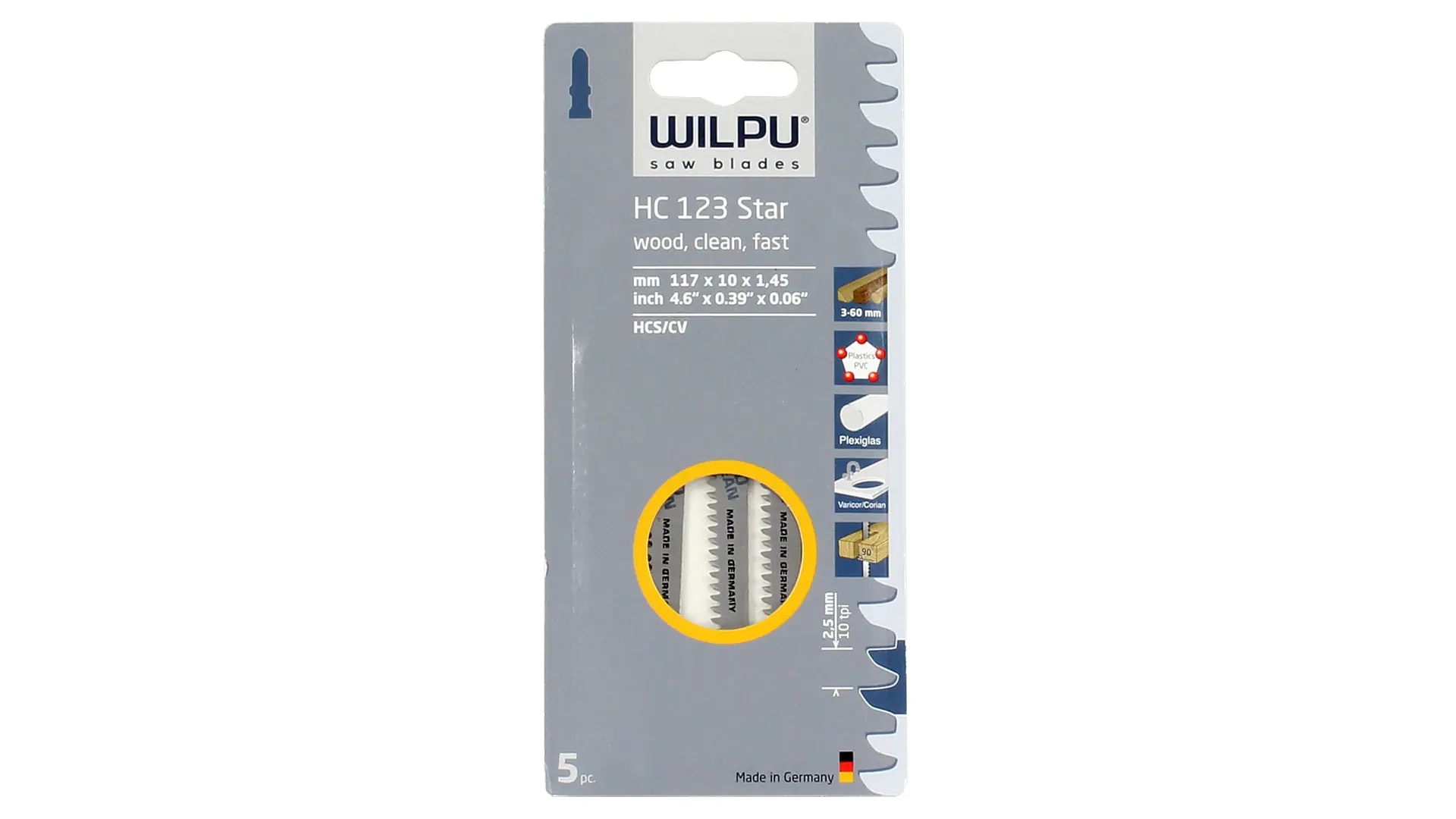 Lame de Scie Sauteuse Kit de 5 Pièces HC 123 STAR WILPU