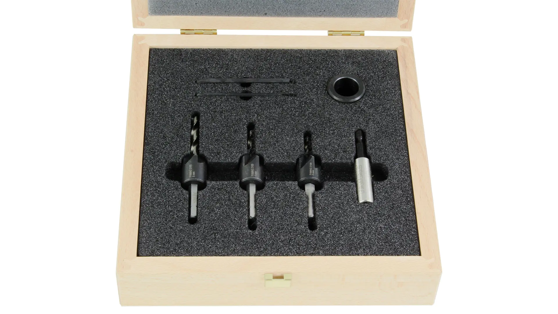Foret avec Fraise Conique Jeu de 3 avec Arbre Hexagonal HSS 3-4-5mm FAMAG