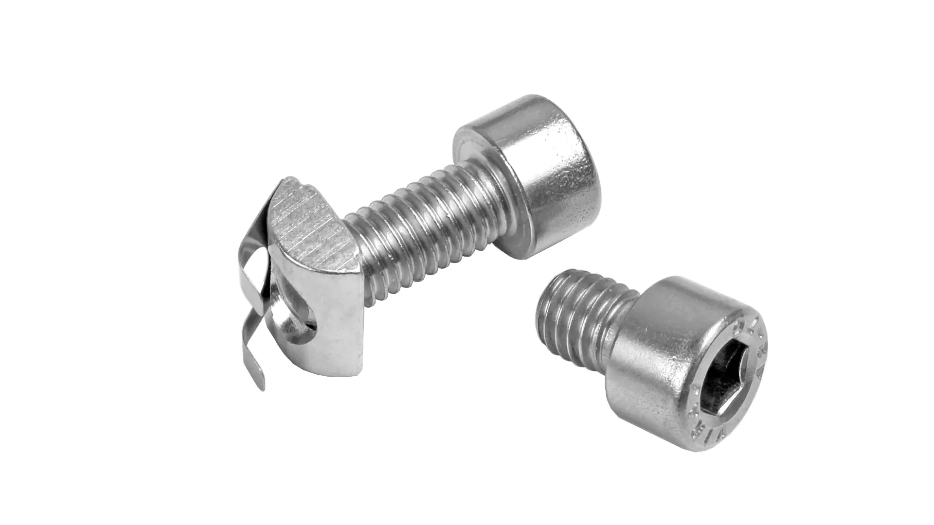 Kit: Écrou Glissant avec Filetage M8 - Vis à Tête Creuse M8x10 - Vis à Tête Creuse M8x20