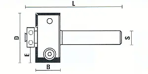 Fraise à Plaquettes à Feuillurer avec Roulement D=28.6mm B=13.25mm E=9.5mm L=48mm S=8mm KLEIN