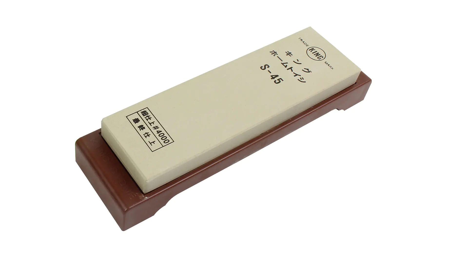 Pierre à Affuter Japonaise 4000 Taille 176x52x15mm KING Fixée sur une Base en Plastique