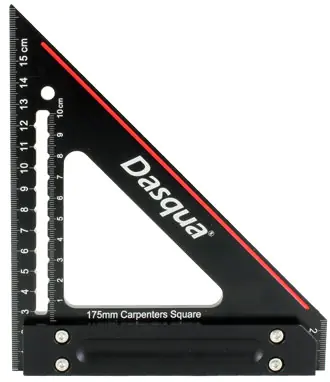 Equerre de charpentier / menuisier avec onglet et butée, 175 mm ❘ BLACK-RED Plus ❘ DASQUA