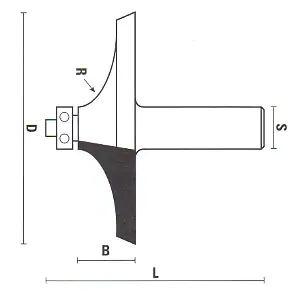 Fraise à Rampe et Bord de Table avec Roulement TCT D=69mm B=16mm L=64mm R=43mm  S=12mm KLEIN
