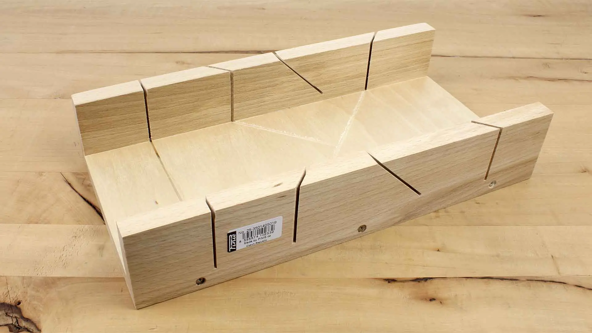Boîte à Onglets Côtés en Bois de Hêtre Base en Panneau de Particules 350x140x50mm PINIE