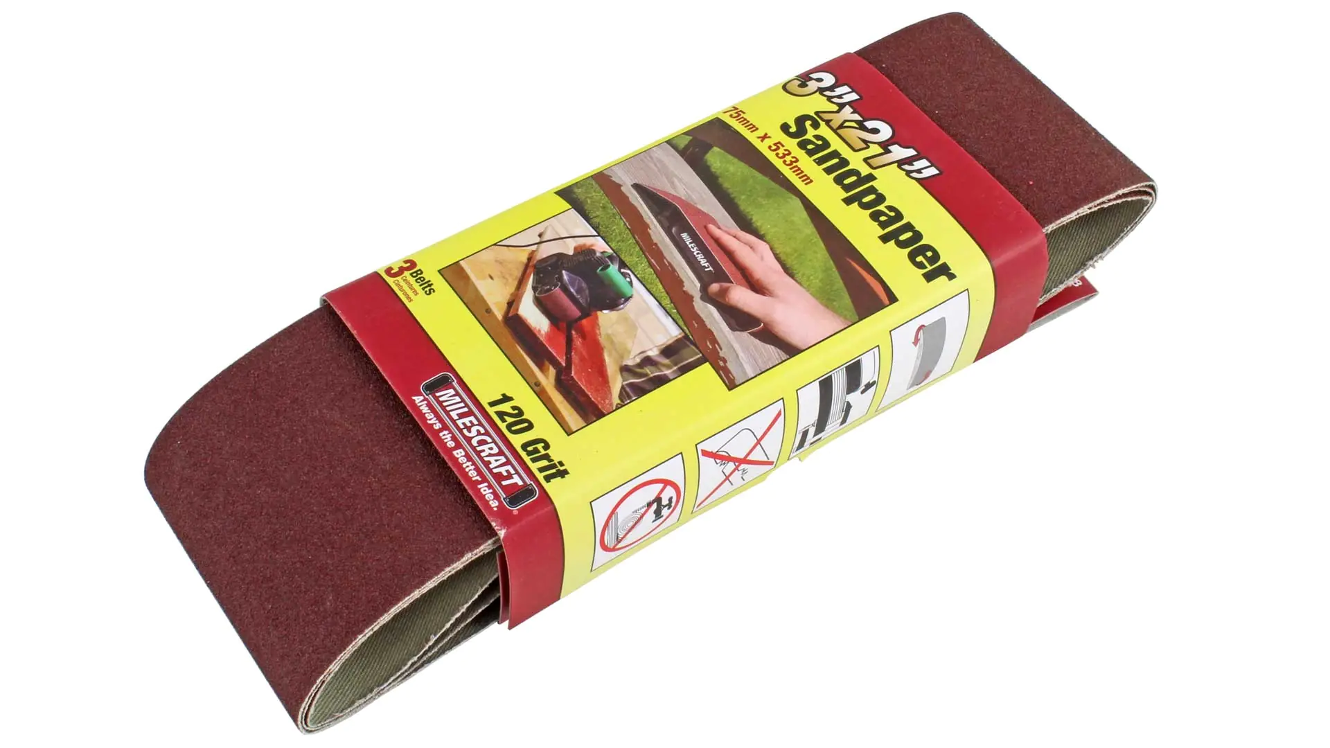SandingBelts 120 grit (75*533mm) for SandDevil3.0 MILESCRAFT (pack of 3)