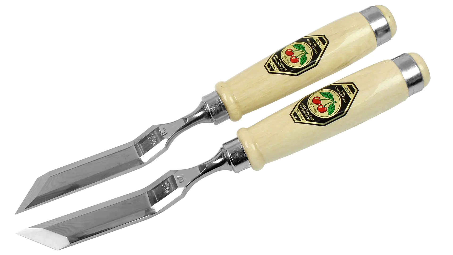 Paire de ciseaux à bois coudés avec tranchant incliné Paire de ciseaux à bois coudés avec tranchant incliné
