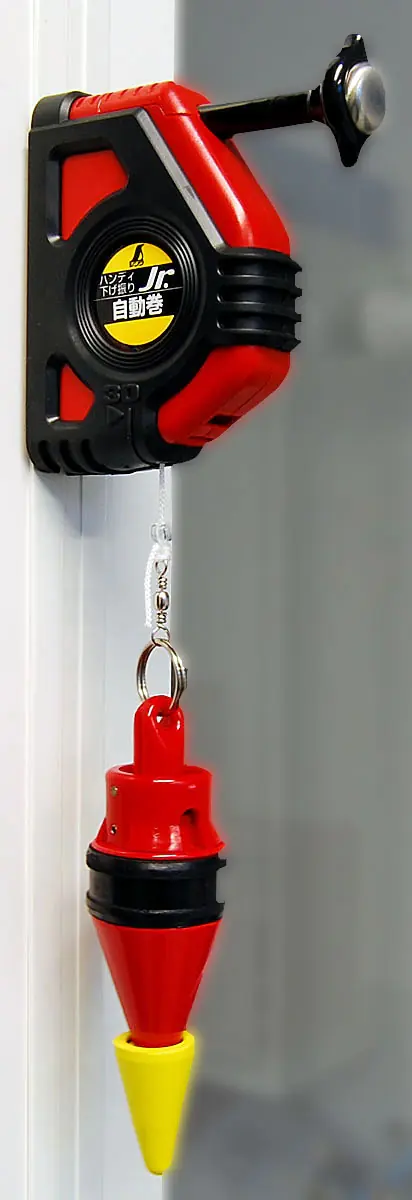 Support de Fil à Plomb Junior avec Rembobinage Automatique et Fil à Plomb 200g SHINWA
