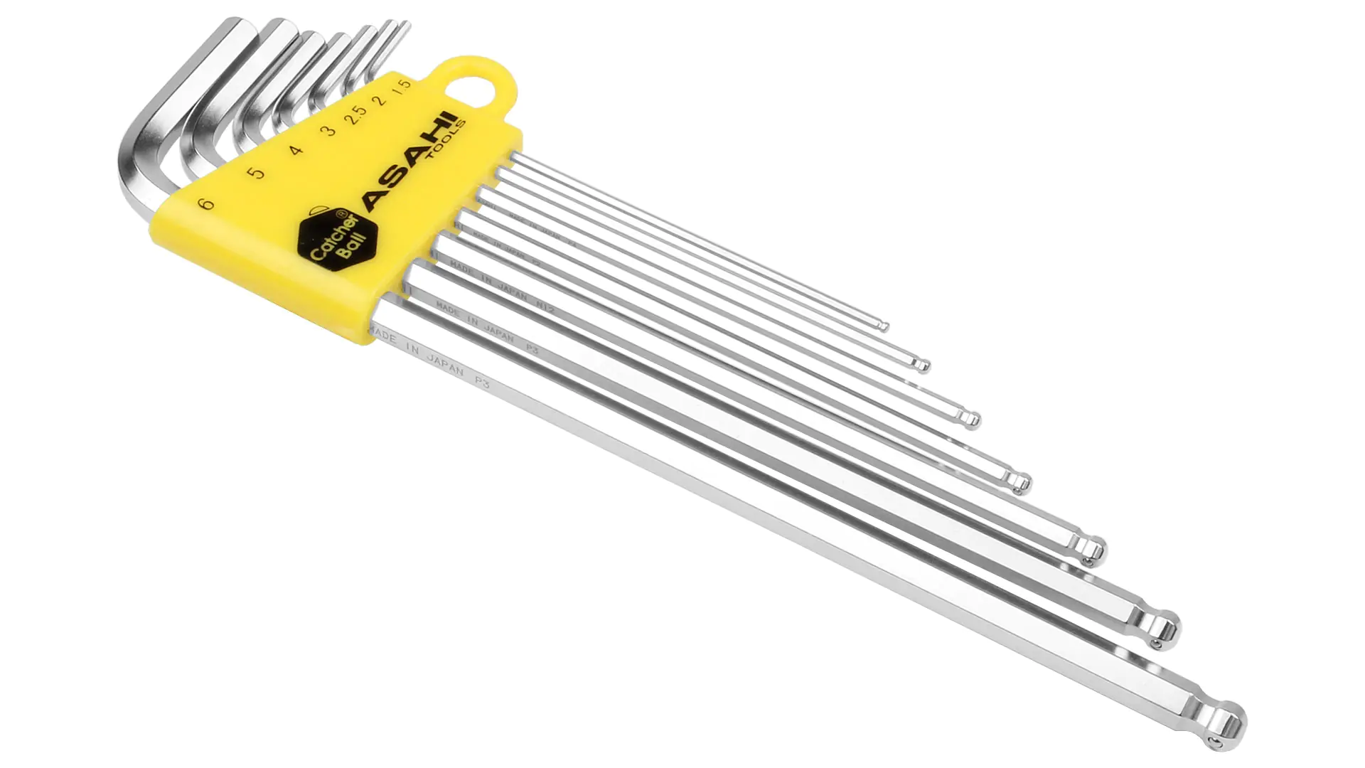 Ensemble de 7 Clés Allen 1.5-2-2.5 mm - Avec Tête Sphérique: 3-4-5-6 mm ASAHI Ensemble de 7 Clés Allen 1.5-2-2.5 mm - Avec Tête Sphérique: 3-4-5-6 mm ASAHI