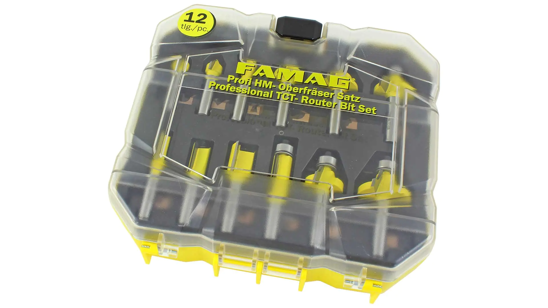 Set of 12 Router Bits in plastic Box Profi FAMAG Set of 12 Router Bits in plastic Box Profi FAMAG